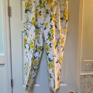 Floral Yellow and Green Crop Pants by Chico’s